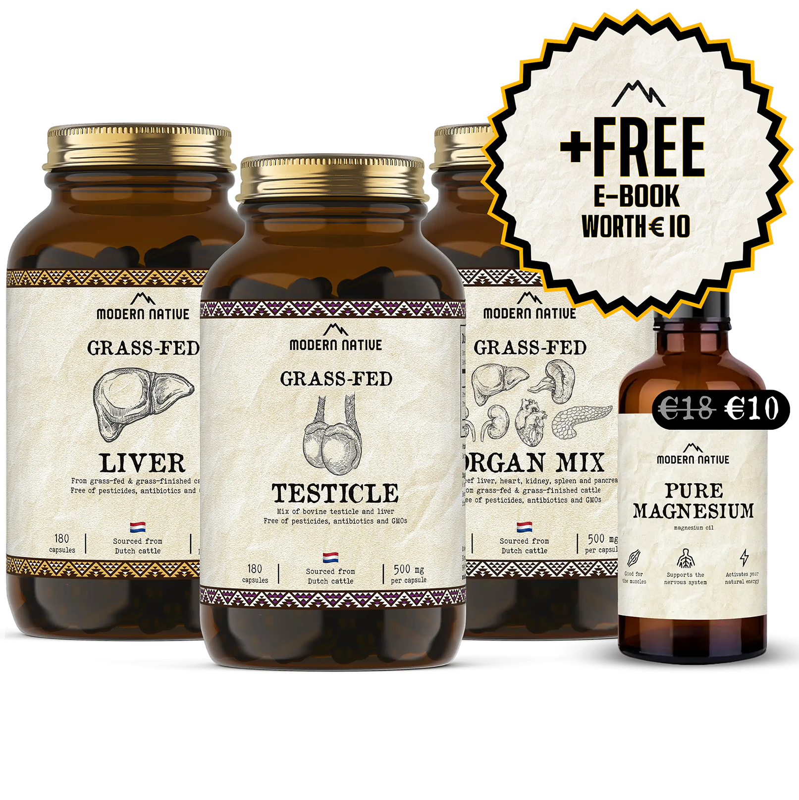 Power Bundle 2.0 | Grass-Fed Organ Supplements + Magnesium + E